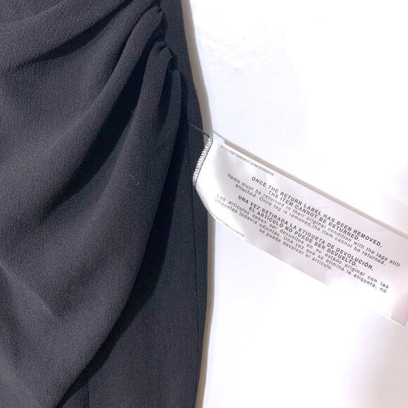 Dress the Population NEW Jordan Ruched Black Gown Dress with High Slit Black XS - Picture 8 of 13